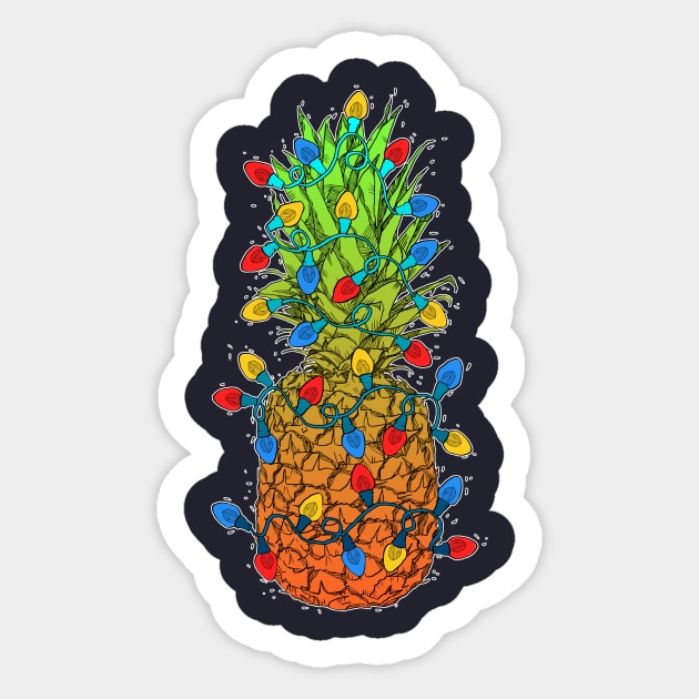 Pineapple Christmas Sticker by Topotopo